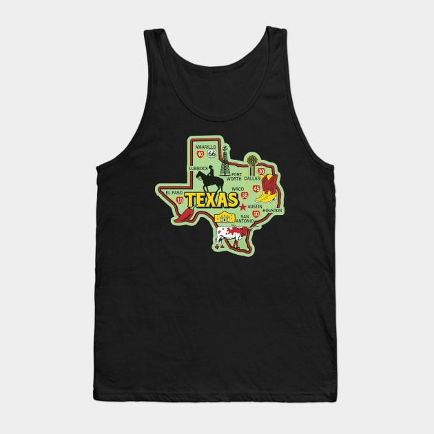 Texas State Outline Tank Top by zsonn